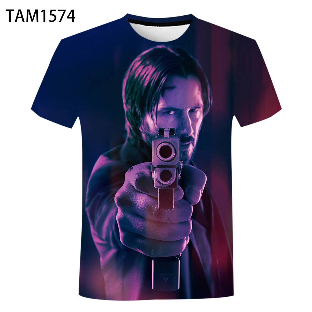 

John Wick Summer New 3D Printed Men Women Children Simple Fashion T-Shirt Boy Girl Personalized Harajuku Loose Short Sleeve Tops