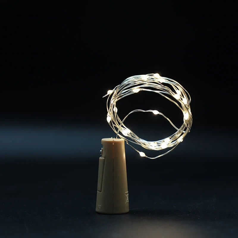 Гирлянда с 20 светодиодами для винных бутылок миниатюрная Водонепроницаемая LED