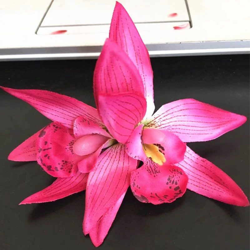 Популярные заколки для волос с имитацией двойного Cymbidium цветок орхидеи модная