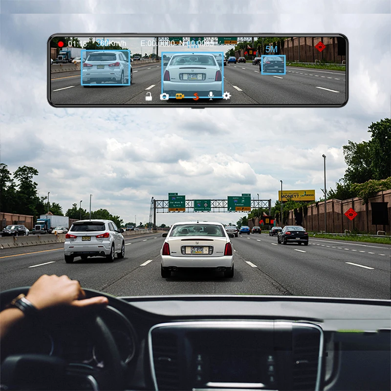 Автомобильный видеорегистратор 12 дюймов 4G Android 8.1 зеркало + 32G ADAS HD GPS