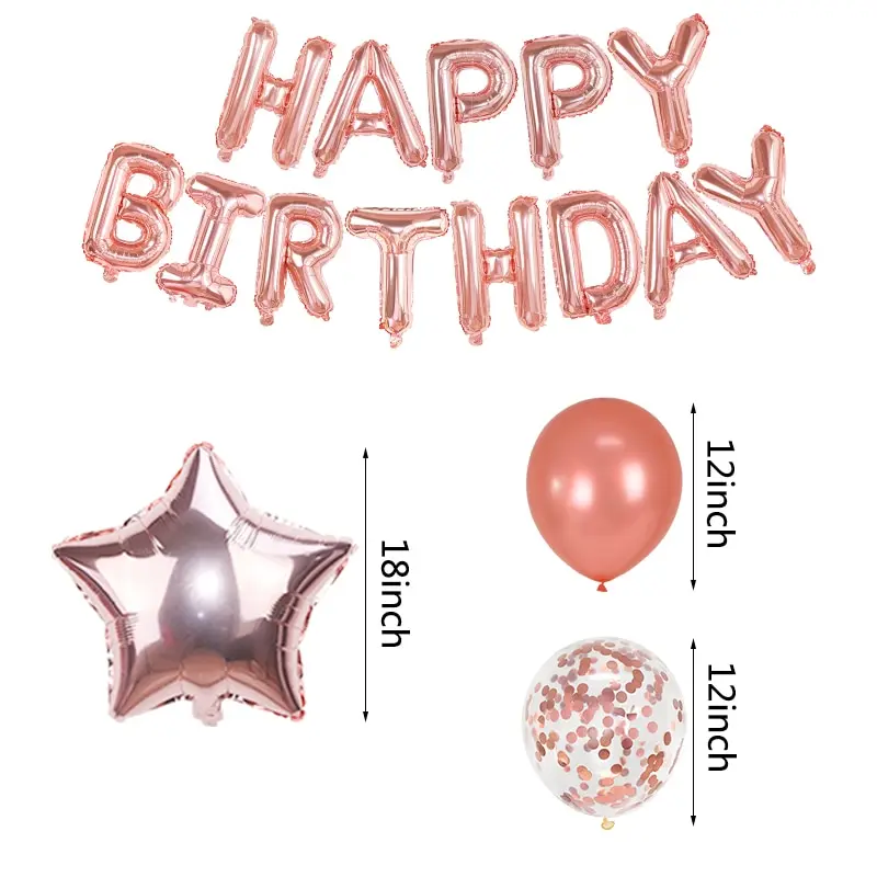 

1set Happy Birthday Balloons Foil Letter Balloon Banners Garland Bunting Kids Birthday Babay Shower Anniversary Party Decoration