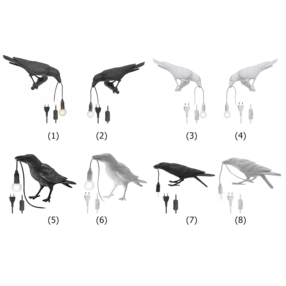 

New Bird Wall Lamp Eight Styles Of Two-color Bird Movable Wall Lamp Table Led Lamp Lighting Home Bedoom Decor Raven Crow Wall