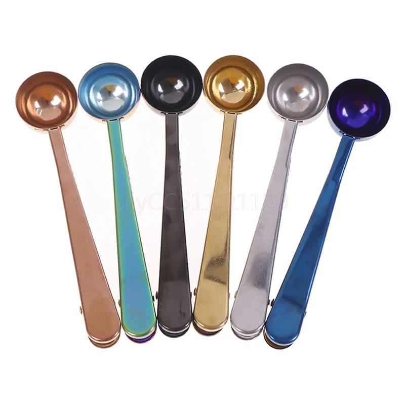 1 шт. Нержавеющая сталь Кофе ложка с уплотнительный зажим для мороженого Чай
