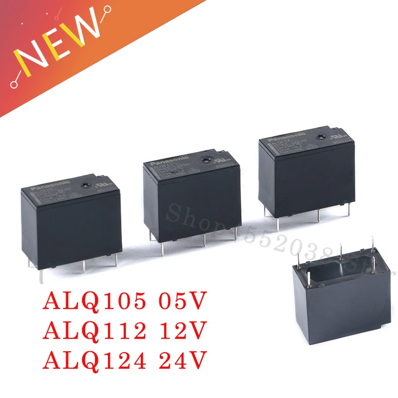 

5 шт. 10A 5PIN реле ALQ105 ALQ112 ALQ124 JQ1P-5V-F JQ1P-12V-F JQ1P-24V-F