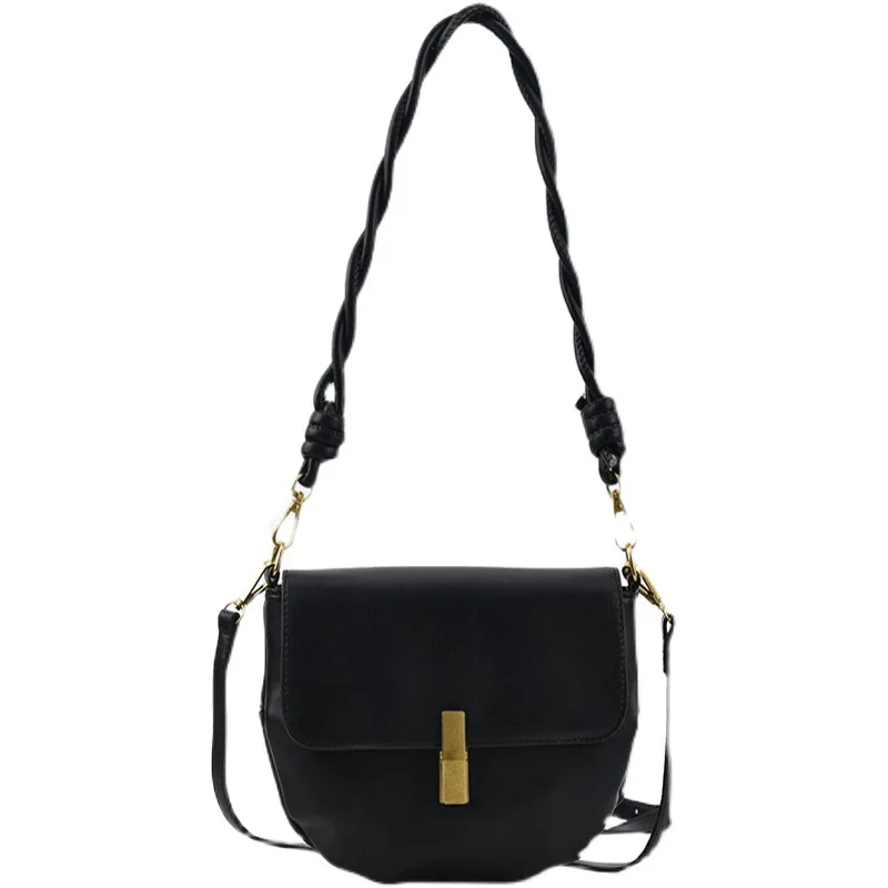 

High Quality Autumn and Winter Fold Ladies Shoulder Bag 2021 New Female Bag Retro Shoulder Bag Fashion Net Red Simple Saddle Bag