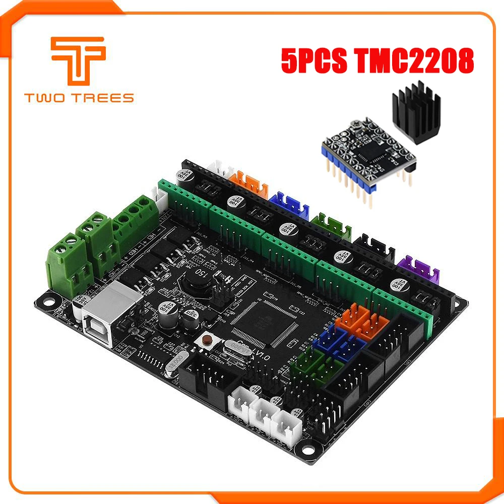 With 5pcs TMC2208 MKS Gen L V1.0 плата управления печатной платы Reprap Ramps 1,4 skr v1.3 поддержка A4988/DRV8825/TMC2208/TMC2130 драйвер для деталей 3d принтера - Цвет: With 5pcs TMC2208