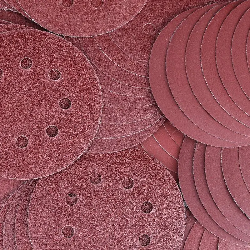 

50 pcs 5 inch 8 Hole 80 Grit Mix Sanding Disc Random Orbit Sandpaper Buckle Sander