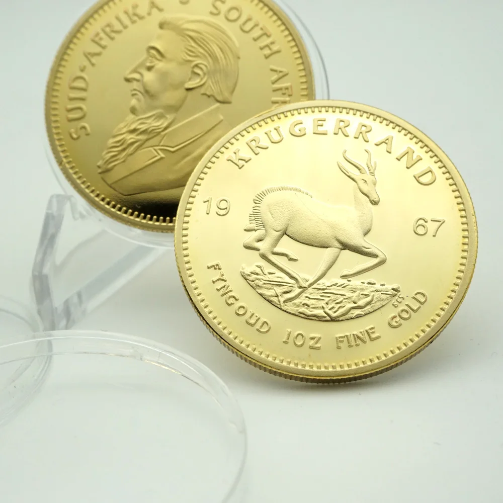5PCS 2014 South Africa Saudi Africa Krugerrand 1OZ Coin Paul Kruger Token Replica Gold Plated Coin High quality Collectible
