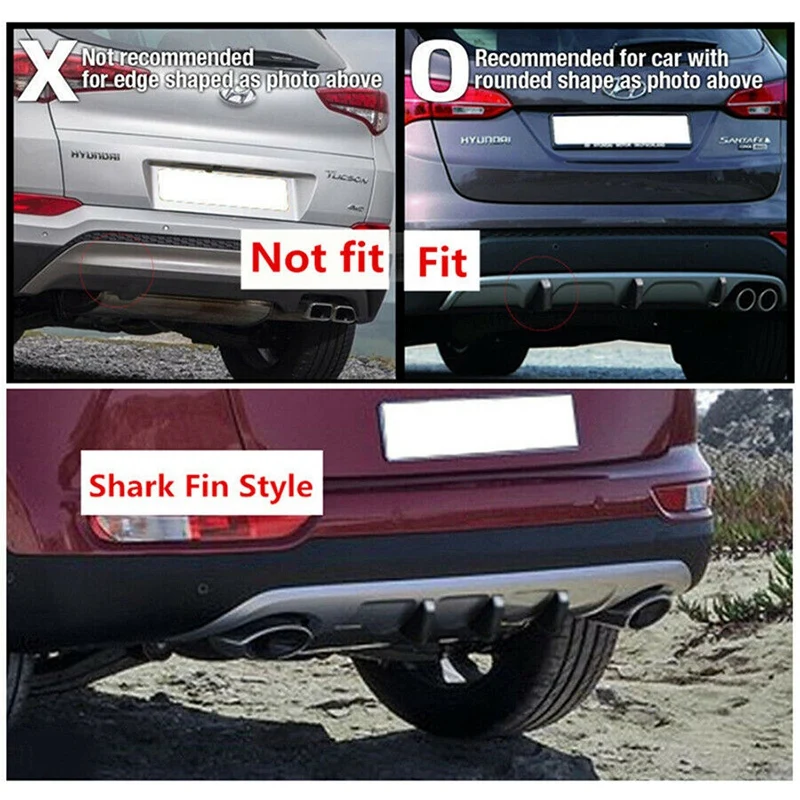 4 шт. Универсальный Автомобильный задний нижний бампер диффузор спойлер для губ