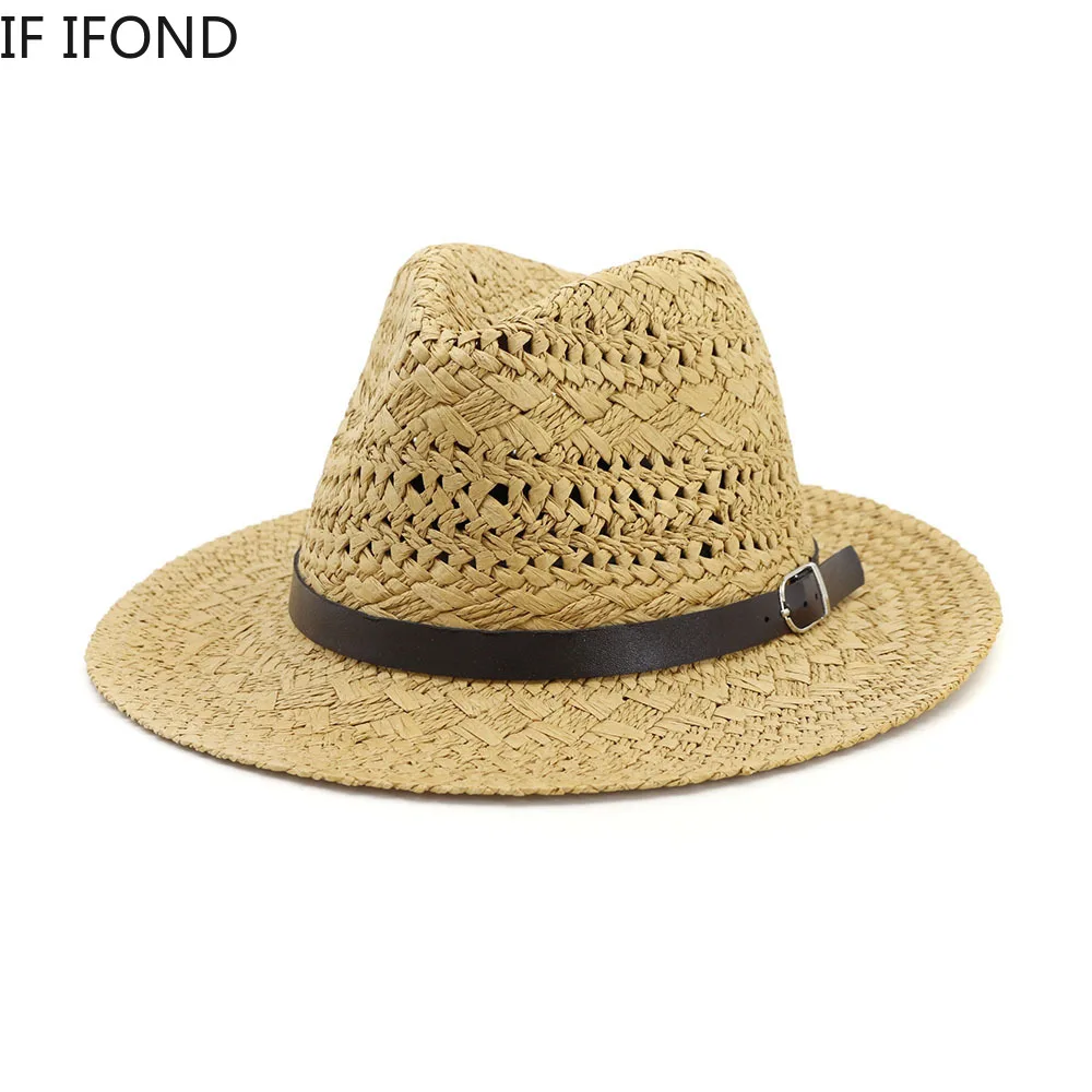 

Соломенная шляпа от солнца, мужская и женская, летняя, с широкими полями, ручной работы, для отдыха, пляжа, Панамы, федоры