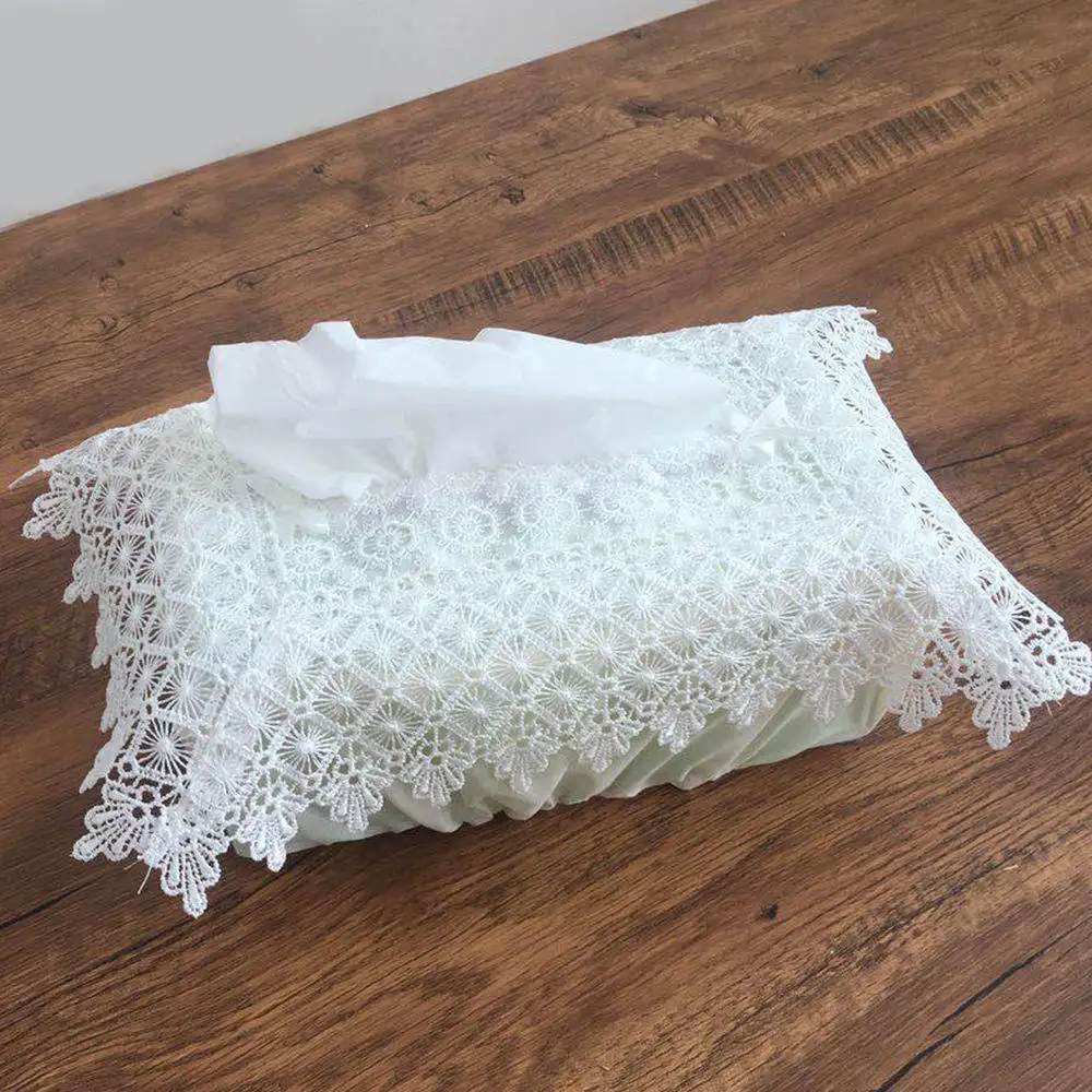 Вышитый кружевной чехол для салфеток автомобильной бумаги в винтажном стиле
