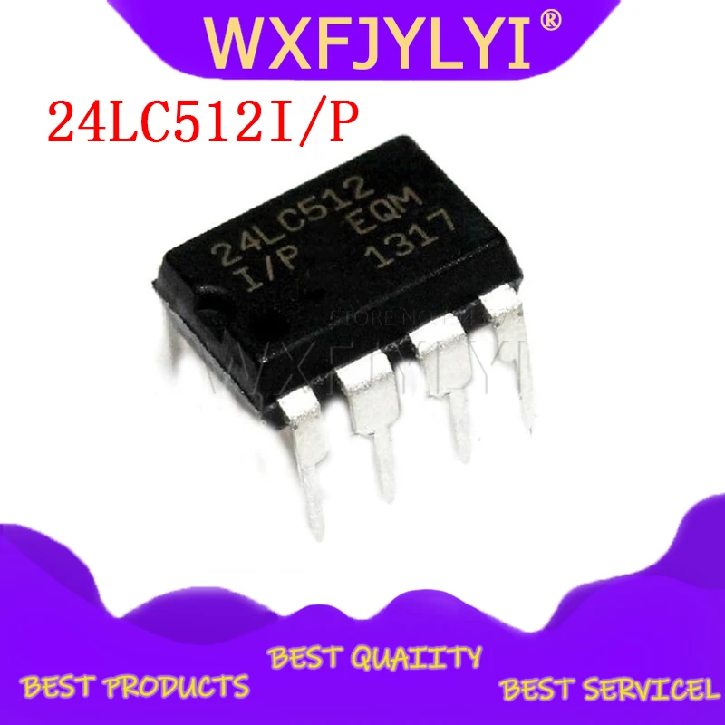 5 шт./лот 24LC512I/P 24LC512 512K I2C Serial EEPROM | Электронные компоненты и принадлежности