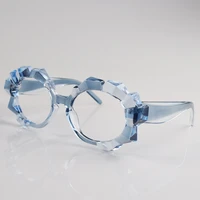 multilateral irregular myopia glasses female large frame transparent anti blue light glasses female large face round face