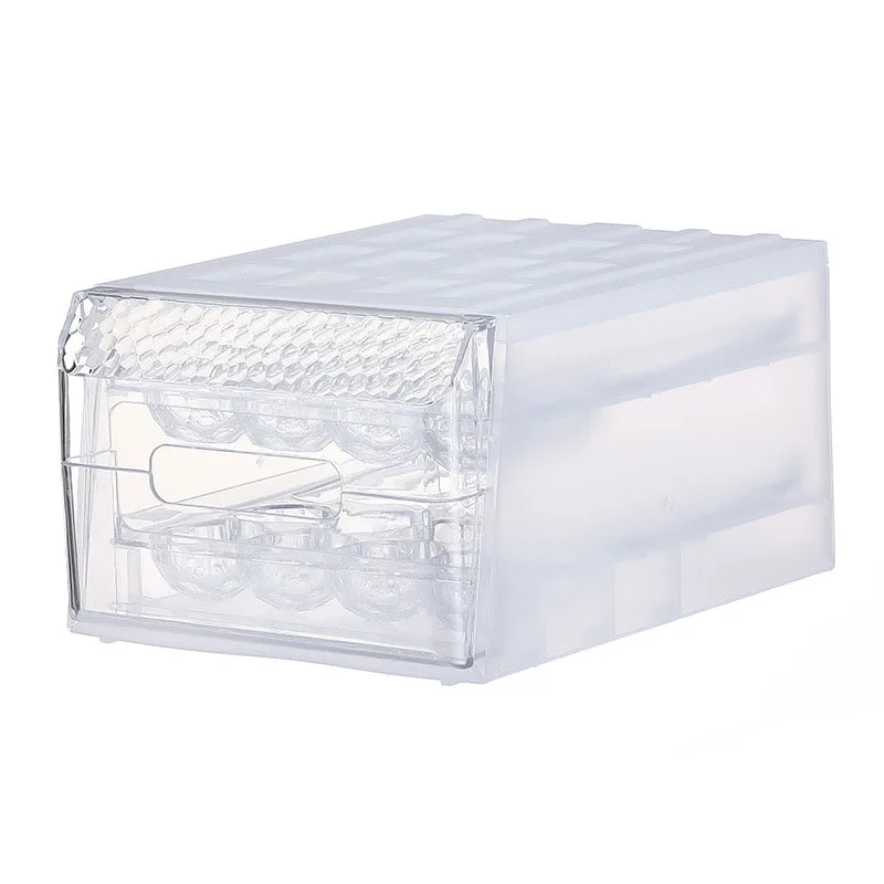 

Egg Storage Box Drawer Style Kitchen Double-layer 34 Grid Transparent PS Anti Collision Egg Tray Finishing Box Fresh Keeping