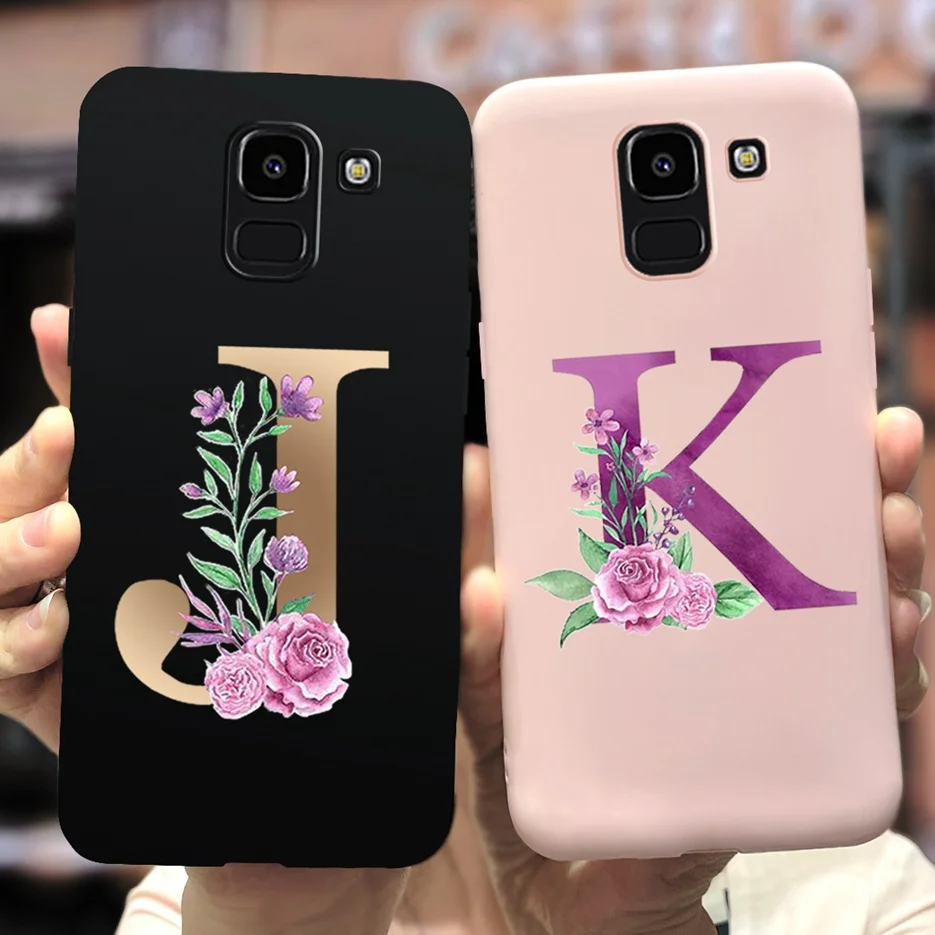 Чехол для Samsung Galaxy J6 2018 J600F мягкая тонкая задняя крышка с милыми буквами + j6 Plus J610F