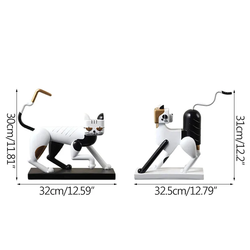 

Nordic Abstract Robot Cat Figurine Miniature Model Modern Art Display Figurine Ornament Home Decoration Accessories Room Decor