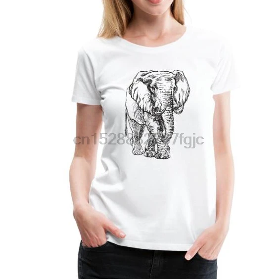 Мужская футболка с изображением слона животного диких животных эскиза Векторный