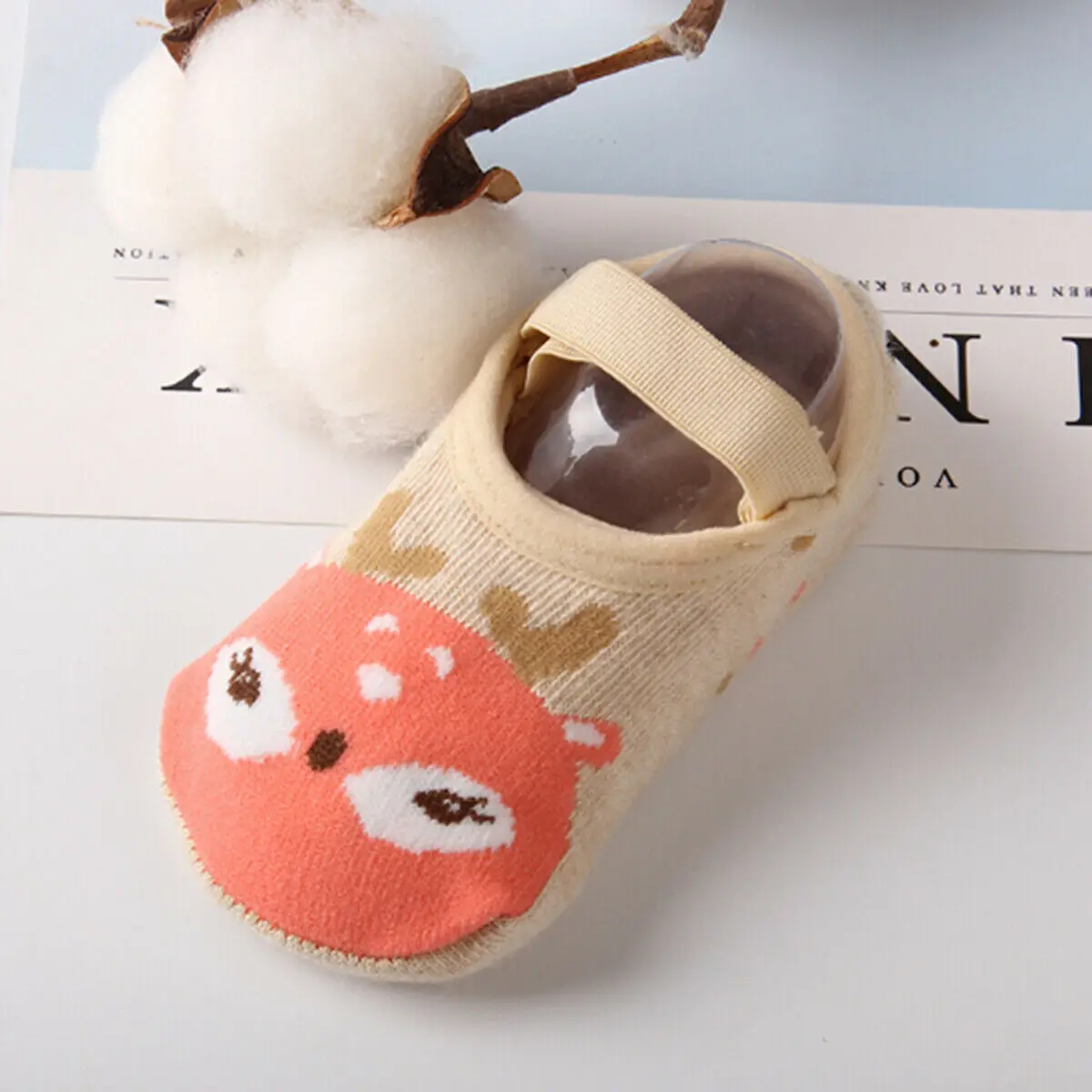 Calcetines tobilleros antideslizantes para beb&eacute;, ni&ntilde;o y ni&ntilde;a, de algod&oacute;n, con estampado de dibujos animados de animales, para zapatilla-2