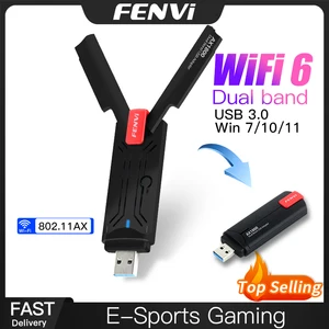 Wi-Fi 6 USB 1800 адаптер FENVI 3,0 Мбитс 802.11AX 2,4G5 ГГц Беспроводная WiFi6 Dongle сетевая карта RTL8832AU поддержка Win 7 10 11 для ПК
