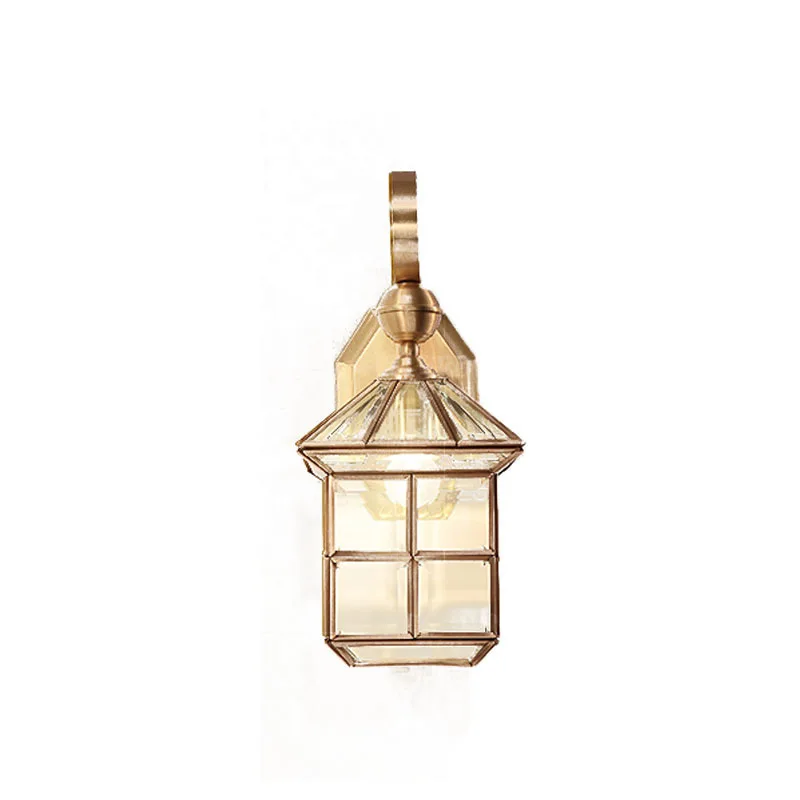 

Hilton all copper European style wall lamp outdoor courtyard lamp door wall lamp balcony corridor American waterproof lamp