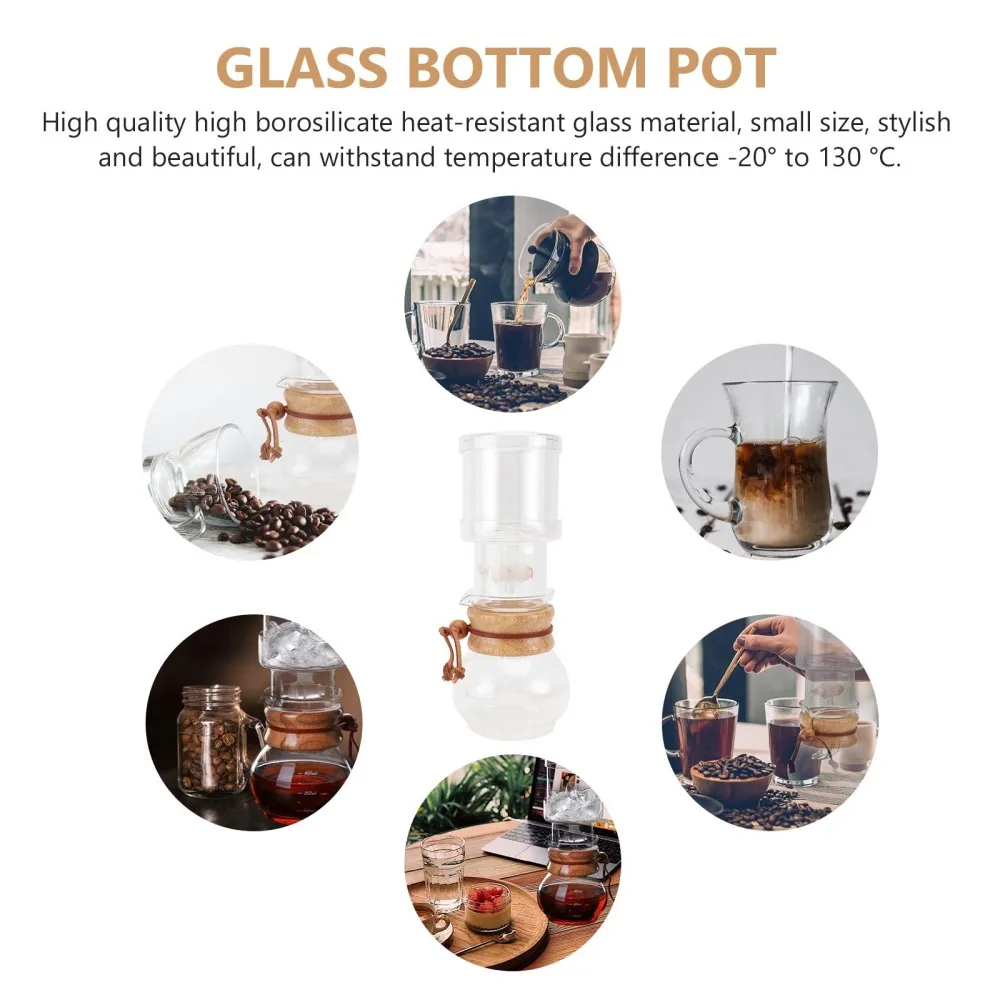 

1Set Transparent Coffee Pot Coffee Kettle Household Ice Coffee Pot Glass Pot