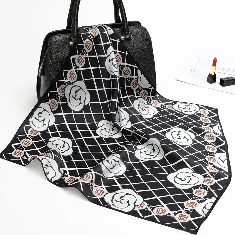 100% чистый шелк квадратный шарф 53*53 см Женская бандана Узкая сумка галстук