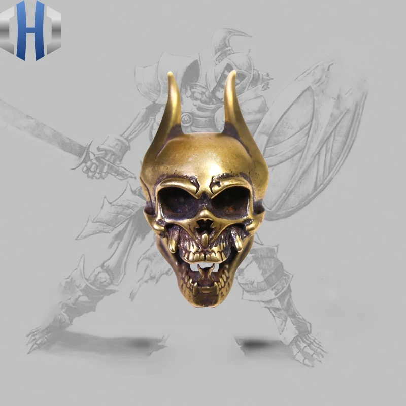 Оригинальное Латунное ретро ожерелье ручной работы в форме черепа самодельный