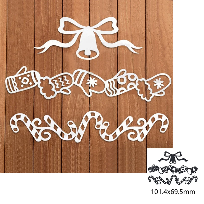 

Christmas Bells Gloves Ribbon Metal Cutting Dies For DIY Scrapbook Cutting Die Paper Cards Embossed Decorative Craft Die Cut New