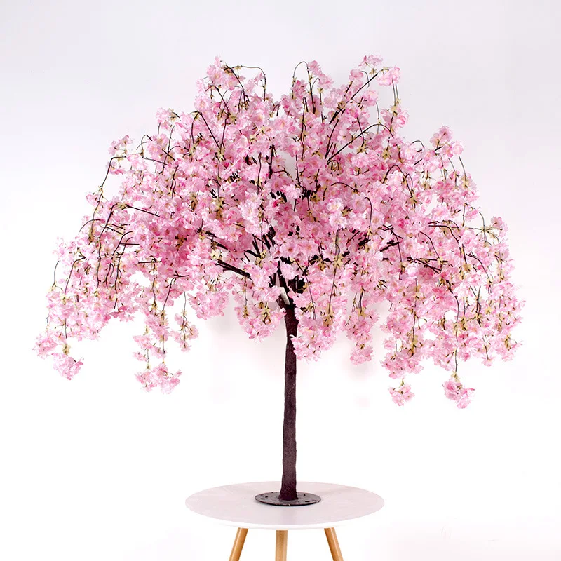 Lussureggiante albero matrimonio fiori ciliegio albero artificiale fiore compleanno sfondo decorazione