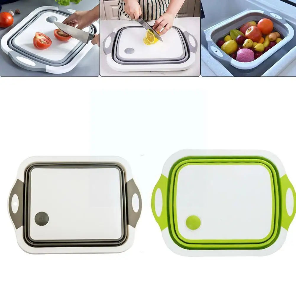 

Multifunctional Folding Cutting Board Draining Vegetable Outdoor Basin Convenient Washing Sink Plastic Board Vegetable Cutt B7l1