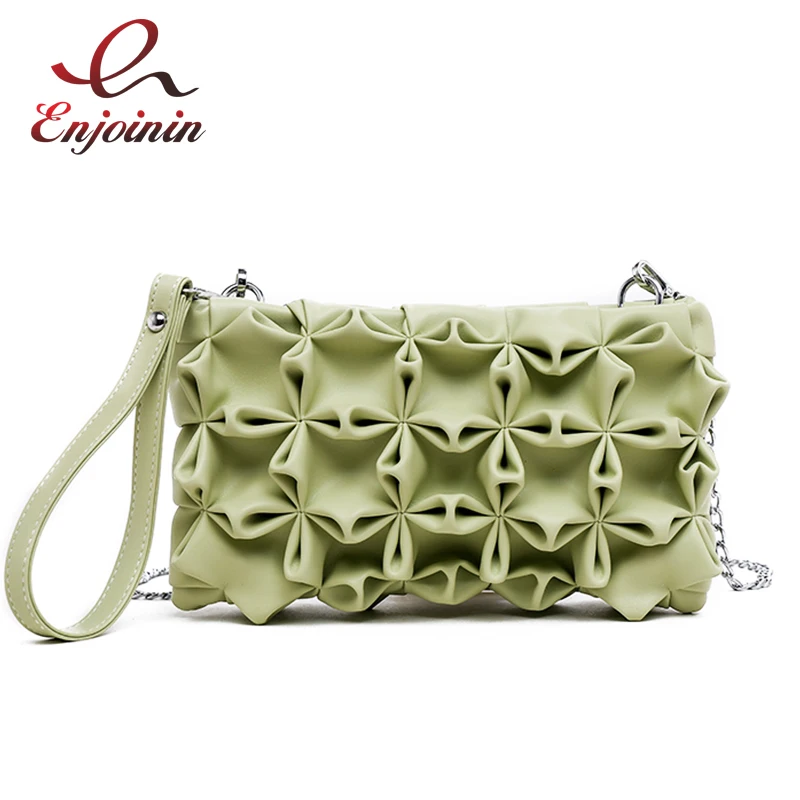 Элегантный и модный плиссированный клатч ручной работы из искусственной кожи с