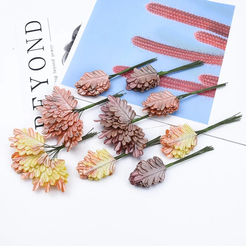 12 шт. рождественские украшения листья для дома свадебная брошь декоративные