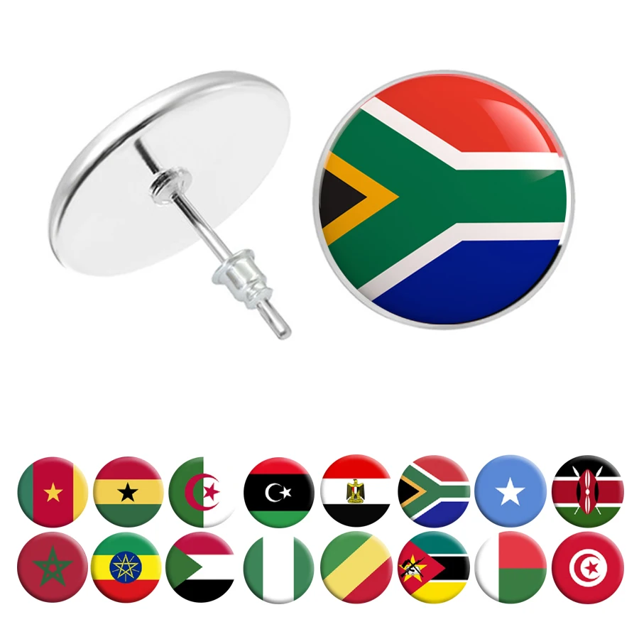 Национальные серьги с флагом Египет Южная Африка Сомали кенийский COG Нигерия