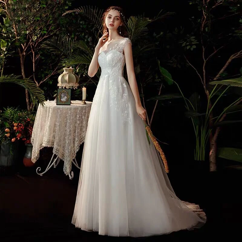 Boho robe de mariee vestido novia wedding dress longue Robe De Soiree simple robe de soiree bride to be gown lace robe