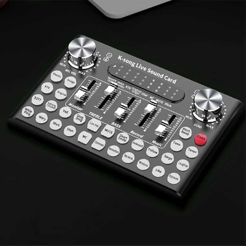 

F9 Bluetooth Webcast Sound Card 18 Sound Headset Microphone Live Streamer Broadcast Sound Card for Computer PC