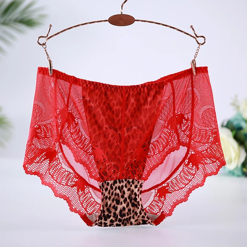 Julexy XXL-6XL, леопардовые женские трусики с высокой талией, плюс размер, сексуальное кружевное нижнее белье, сетчатые трусы, Прозрачное нижнее белье, трусики
