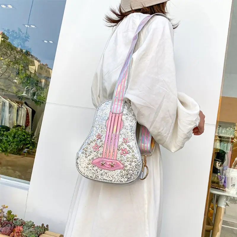 

Women PU Leather Guitar Shaped Shoulder Lady Crossbody Bag Tote Satchel Purse L9BE