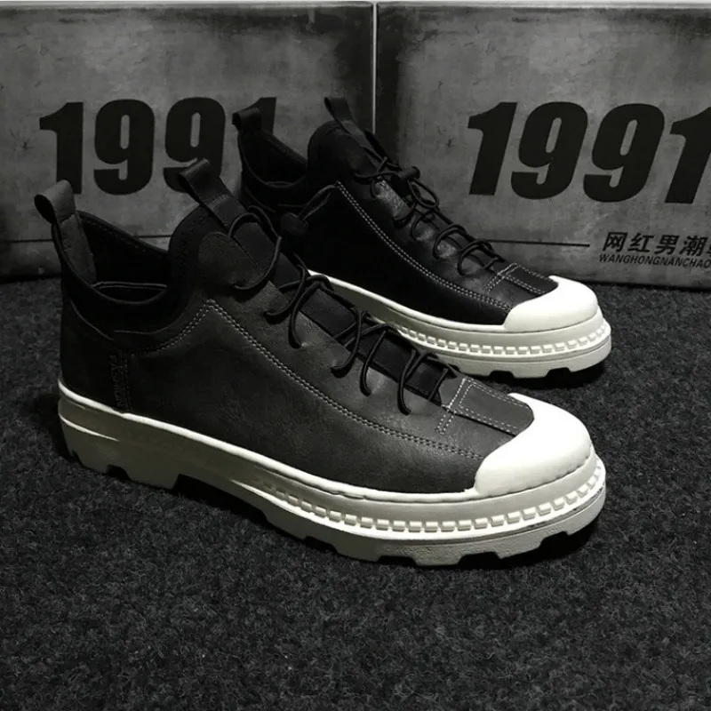 

Лидер продаж 2019 модные дизайнерские мужские кроссовки в стиле ретро на шнуровке обувь на плоской подошве, в стиле «хип-хоп»; Цвет черный, сер...