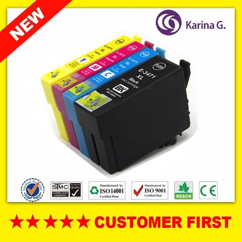 Совместимый с Epson T3471 T3472 T3473 T3474 34XL чернильный картридж для WORKFORCE PRO WF 3720DWF 3725DWF и т.