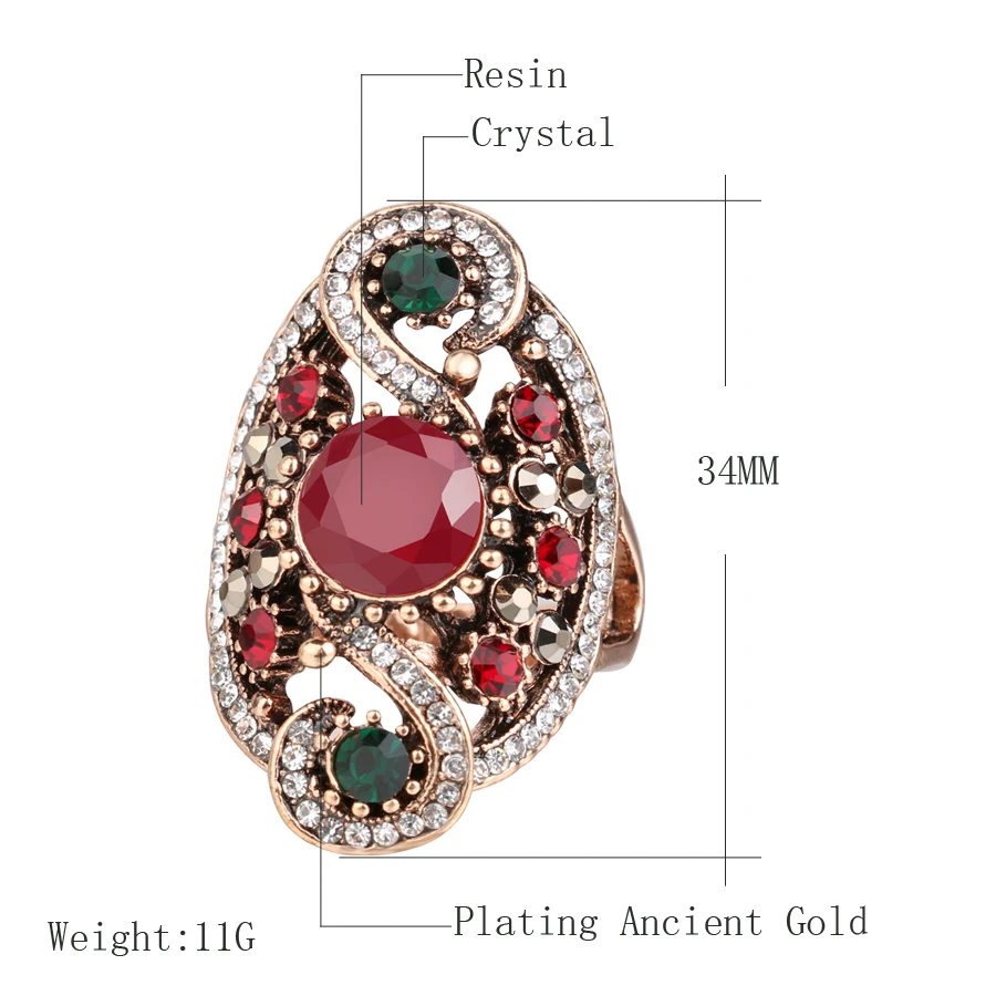 Gukin Горячие турецкие ювелирные изделия Дубай золотой цвет кольцо из красной