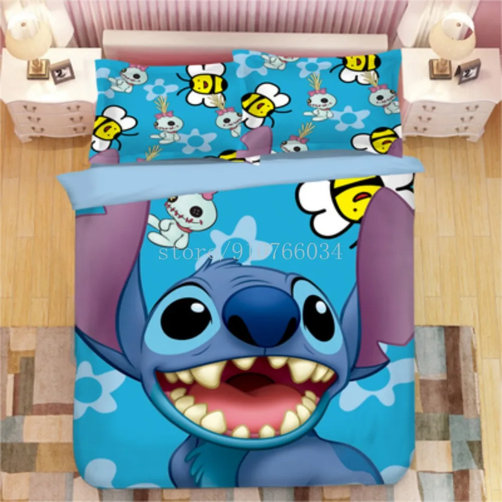 

Girl Boy Bedding Sets Disney Children's Stitch Duvet Cover Sheet Single Double Queen King Size Nordic Home Decor Bedspread Futon