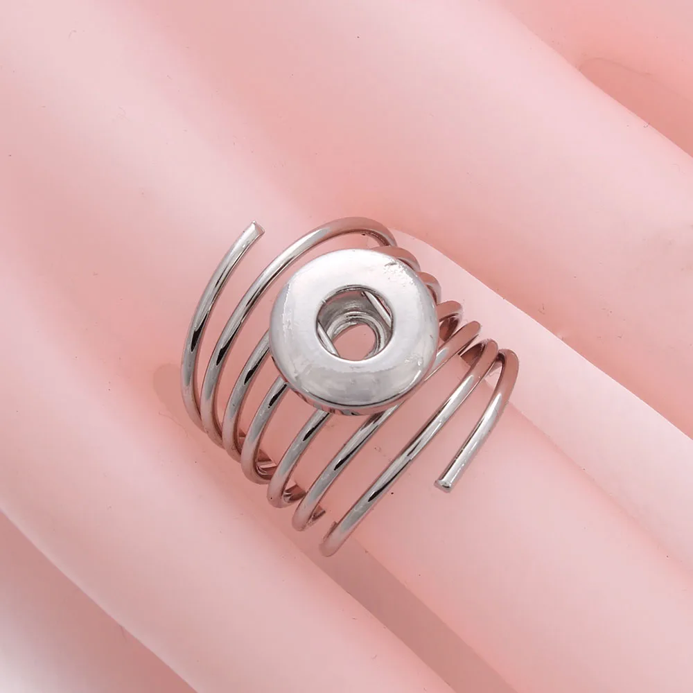 New Snap Ring for 12MM Button Jewelry Silver Color Women Men Rings DIY | Украшения и аксессуары