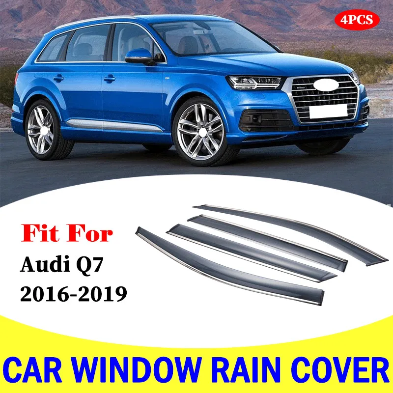 FOR Audi Q7 window visor car rain shield deflectors awning trim cover exterior car-styling accessories  parts 2016-2019