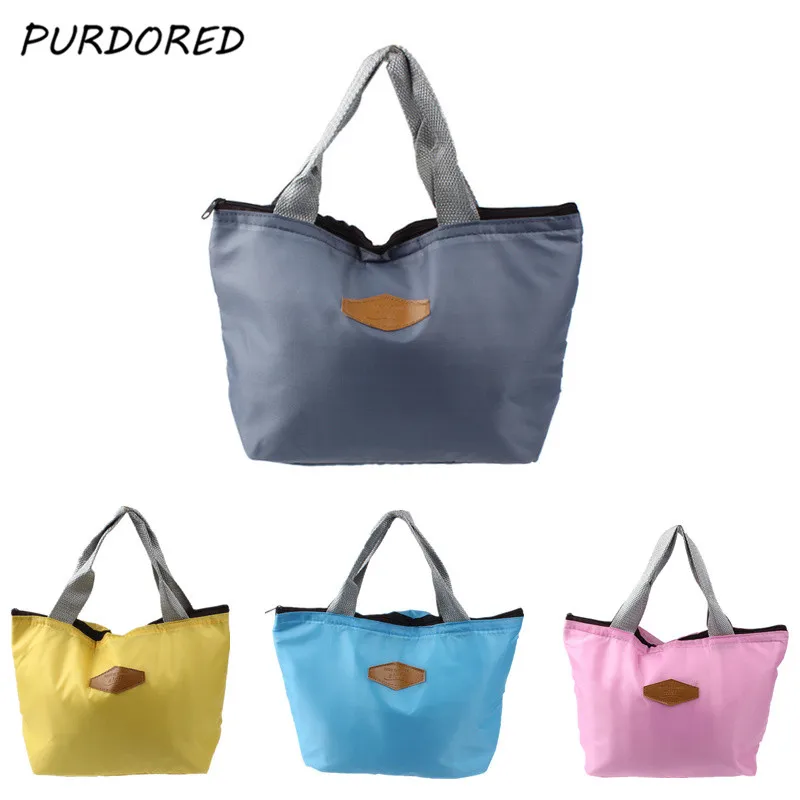 

PURDORED 1 pc Thermal Insulation Solid Lunch Bag Waterproof Portable Picnic Insulated Food Storage Bag Bolsa Para Dropshipping