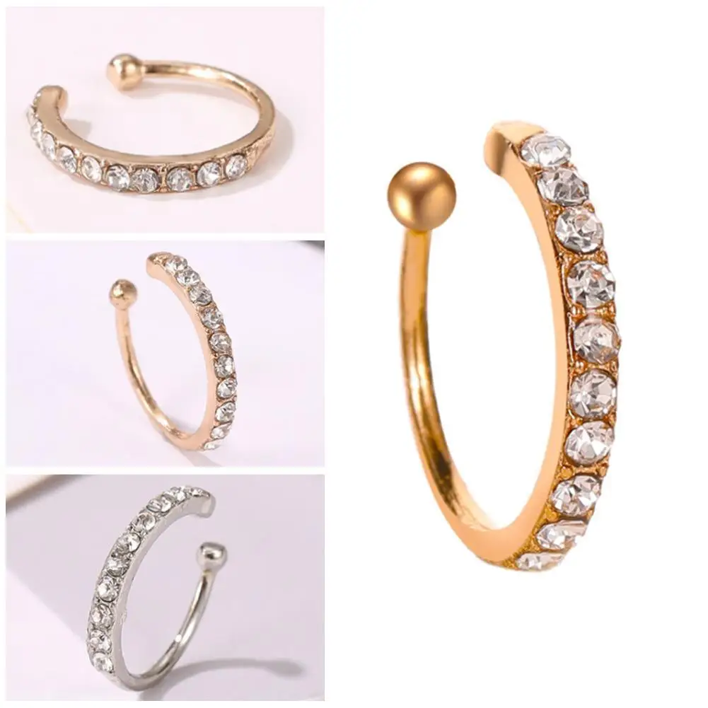 Простые классические серьги клипсы для ушей с клипсами пирсинга без бриллиантов