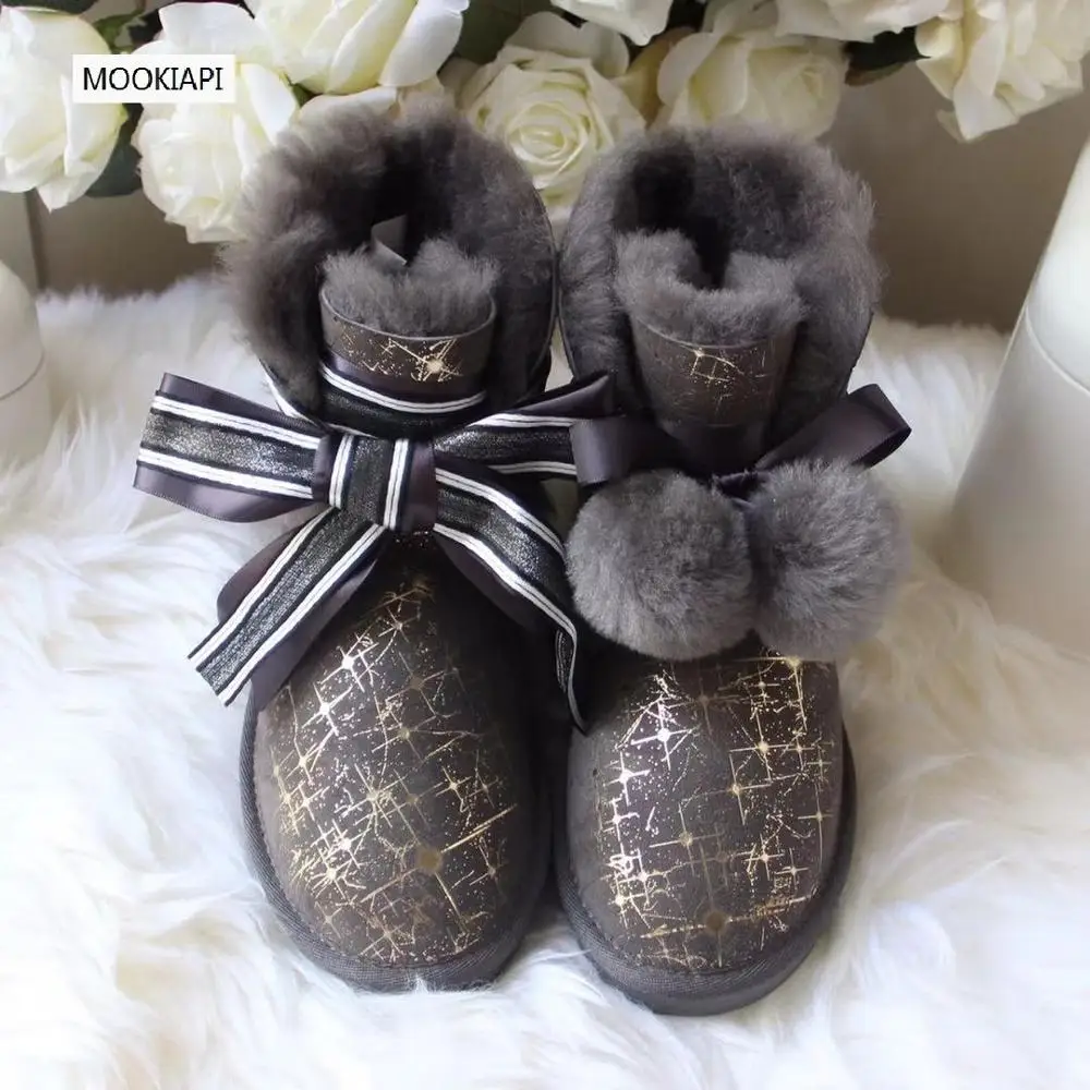 2019 г. Китайские брендовые зимние сапоги высокого качества Натуральная овечья