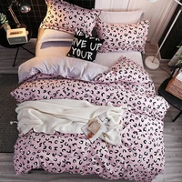 leopard pattern modern bedding set duvet cover pillow case flat sheet king queen double twin single size bed linen set