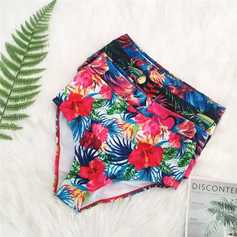 Женское бикини с цветочным принтом завышенной талией | Спорт и развлечения