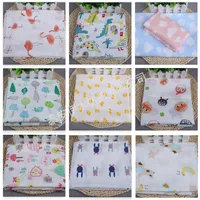 2m/lot Animal Double Gauze Fabric Cotton Print Baby Infants Clothes Bedding Sewing Accessories