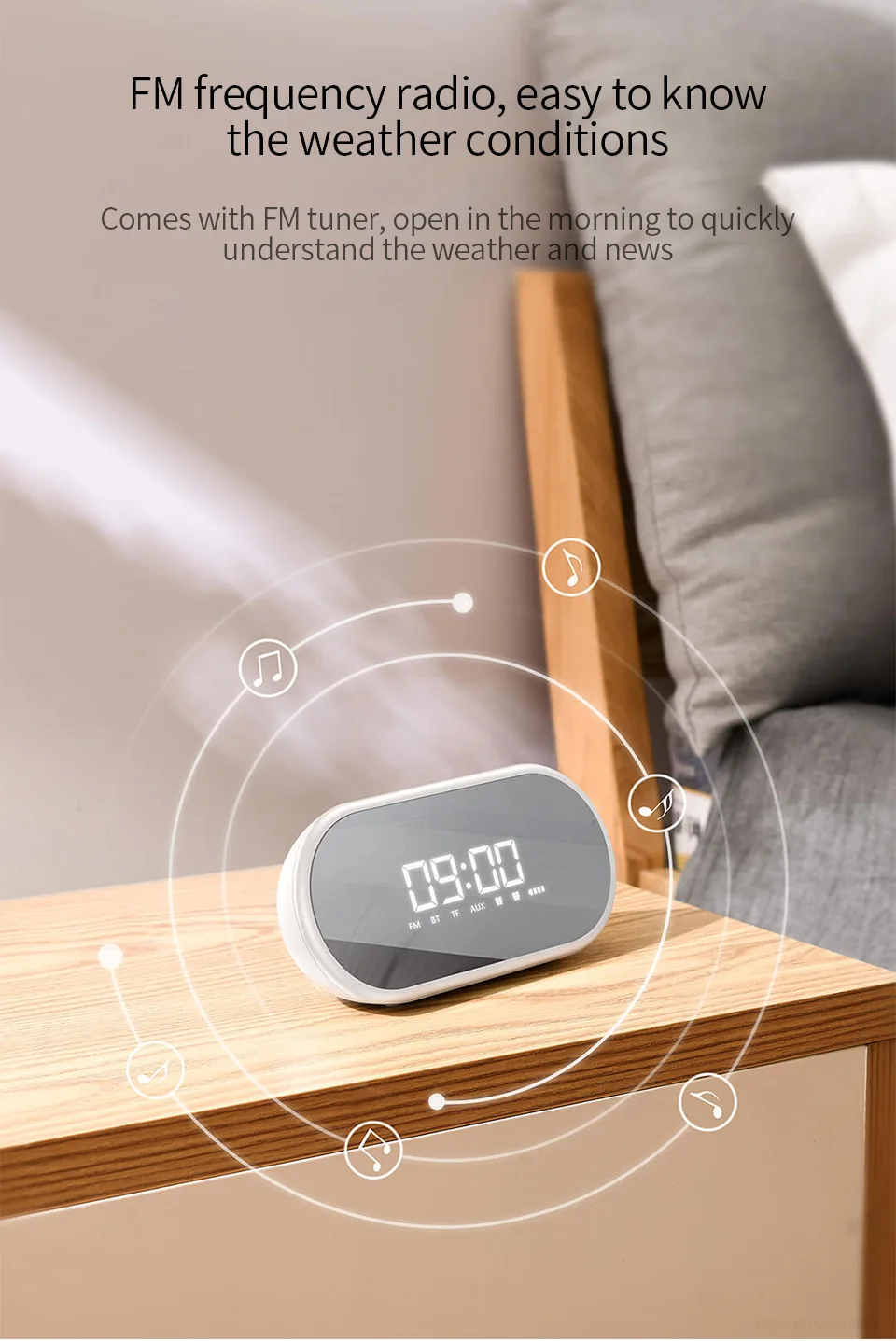 Xiaomi Youpin BASEUS беспроводной Bluetooth динамик бытовой сабвуфер мини звук Будильник зеркало портативное радио 3-D объемное